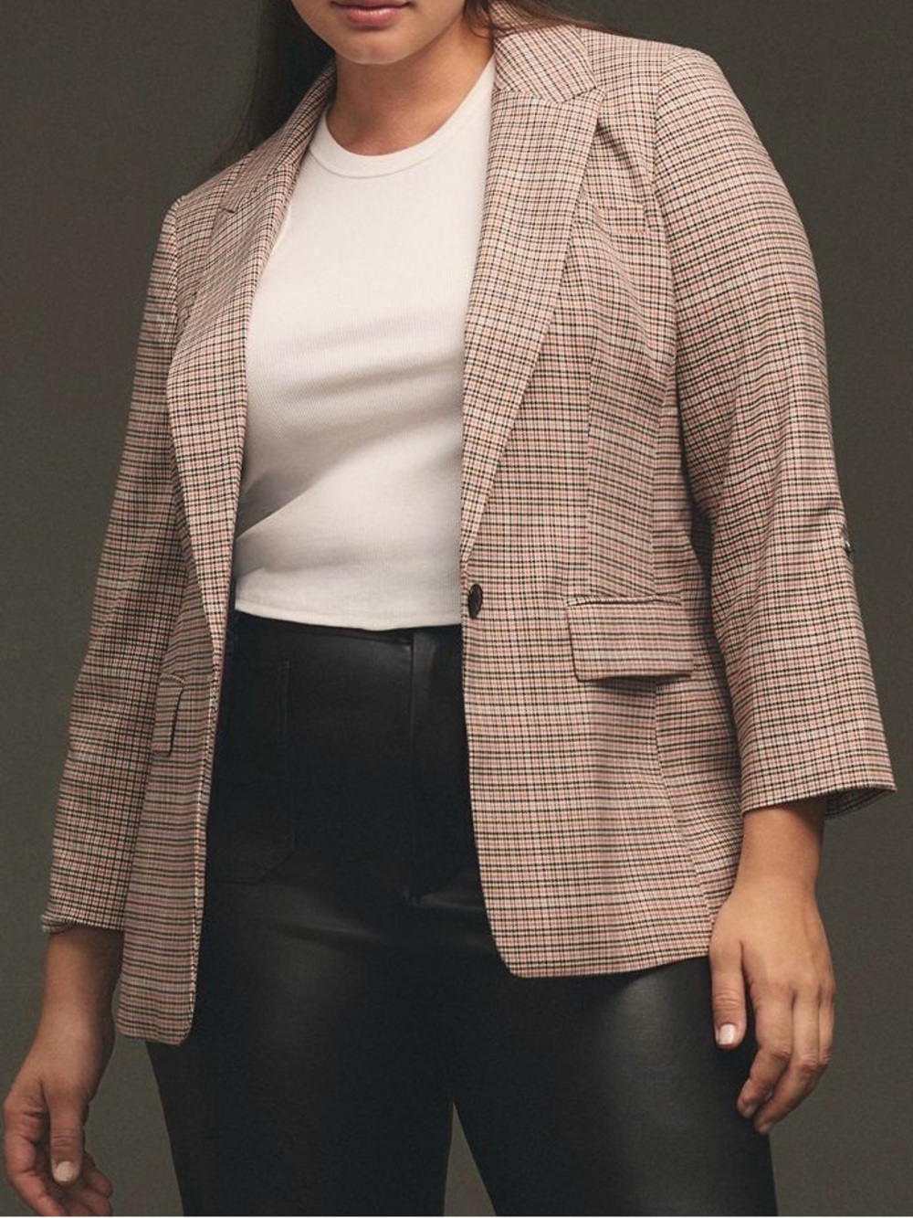 Anthropologie Maeve Roll-Sleeve Blazer